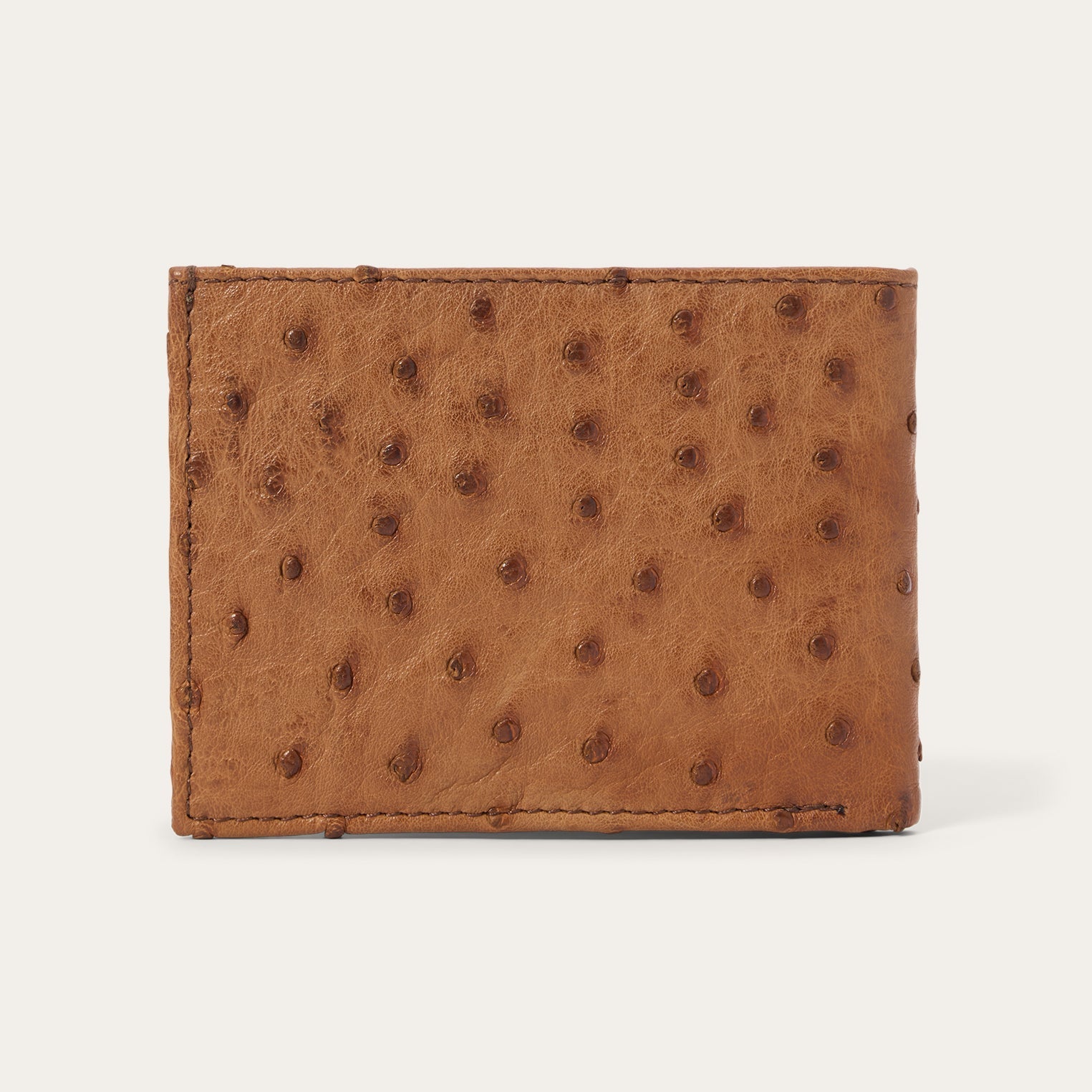 Ostrich Bi-Fold Wallet Antique Cognac