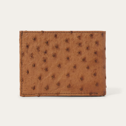 Ostrich Bi-Fold Wallet Antique Cognac