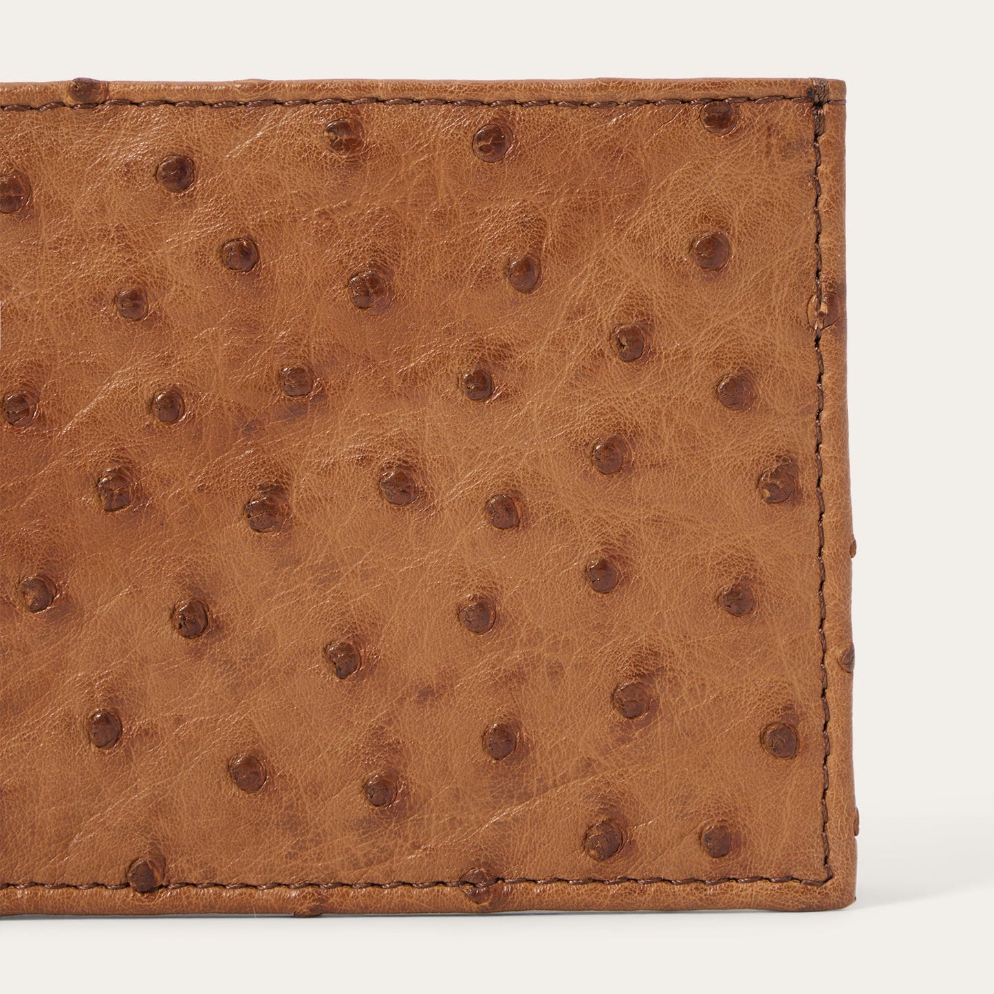 Ostrich Bi-Fold Wallet Antique Cognac