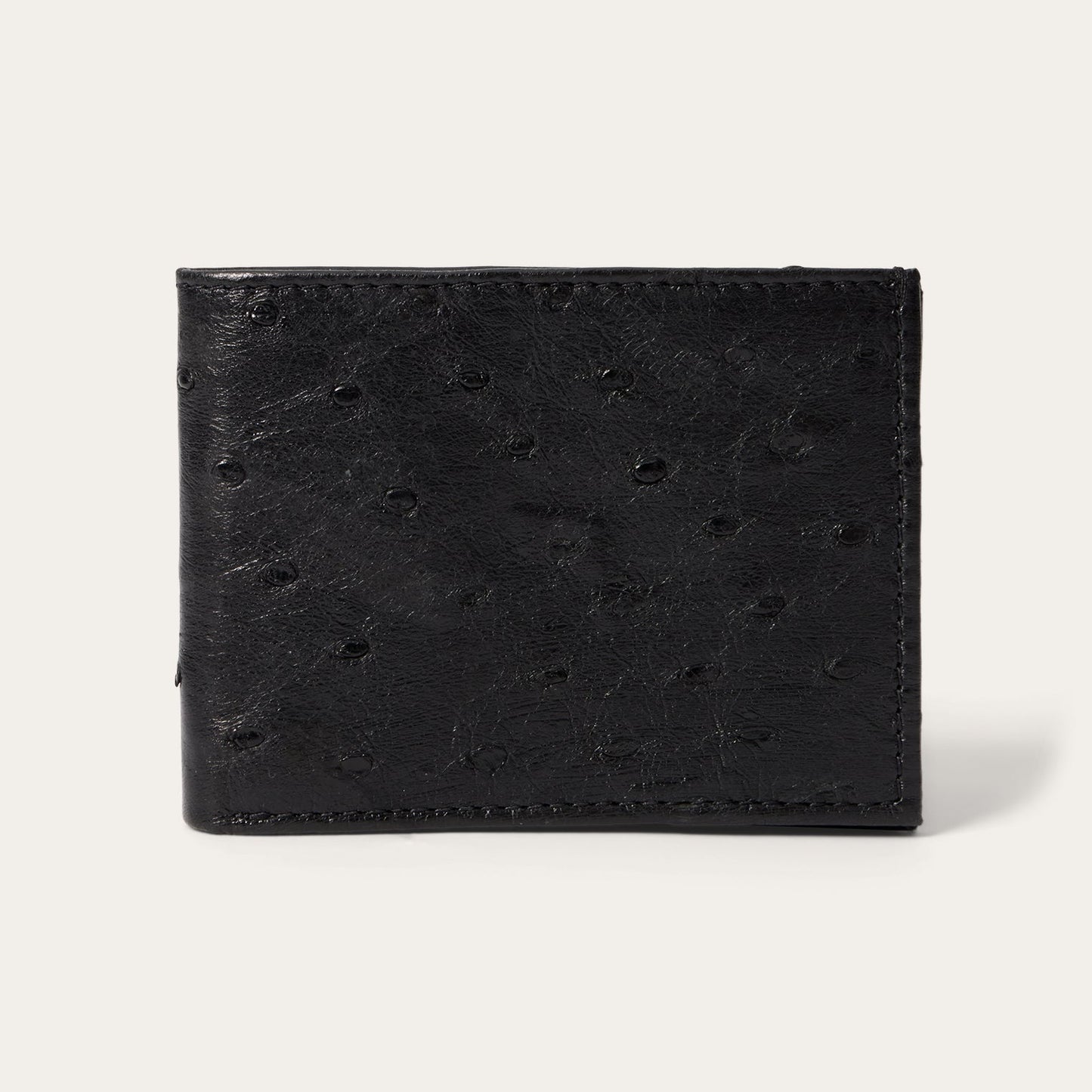 Ostrich Bi-Fold Wallet Black Classic