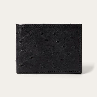 Ostrich Bi-Fold Wallet Black Classic