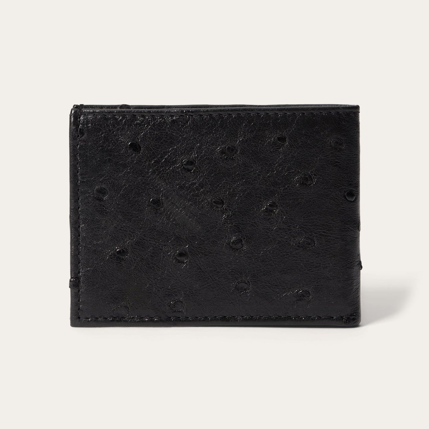 Ostrich Bi-Fold Wallet Black Classic
