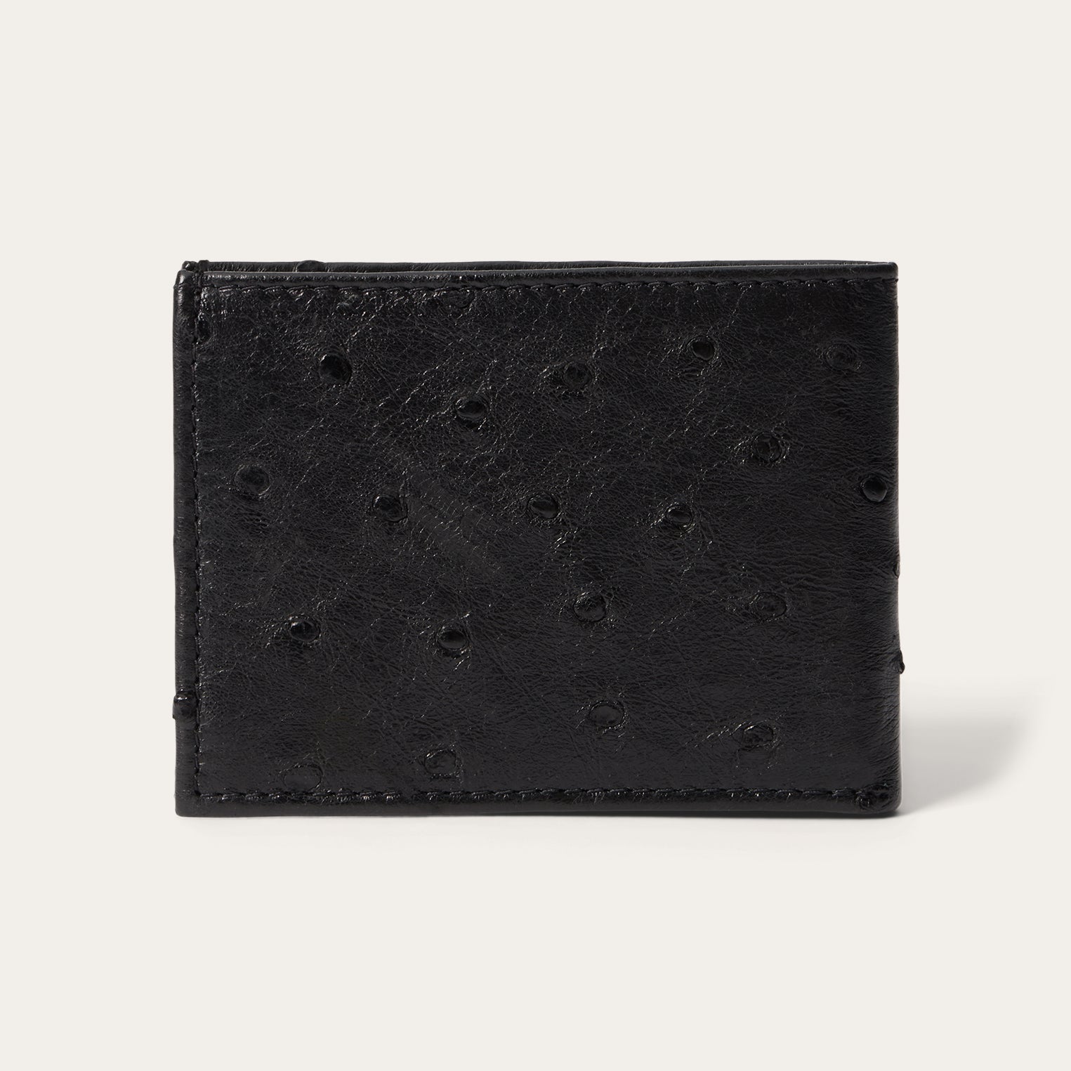 Ostrich Bi-Fold Wallet Black Classic