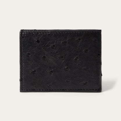 Ostrich Bi-Fold Wallet Black Classic