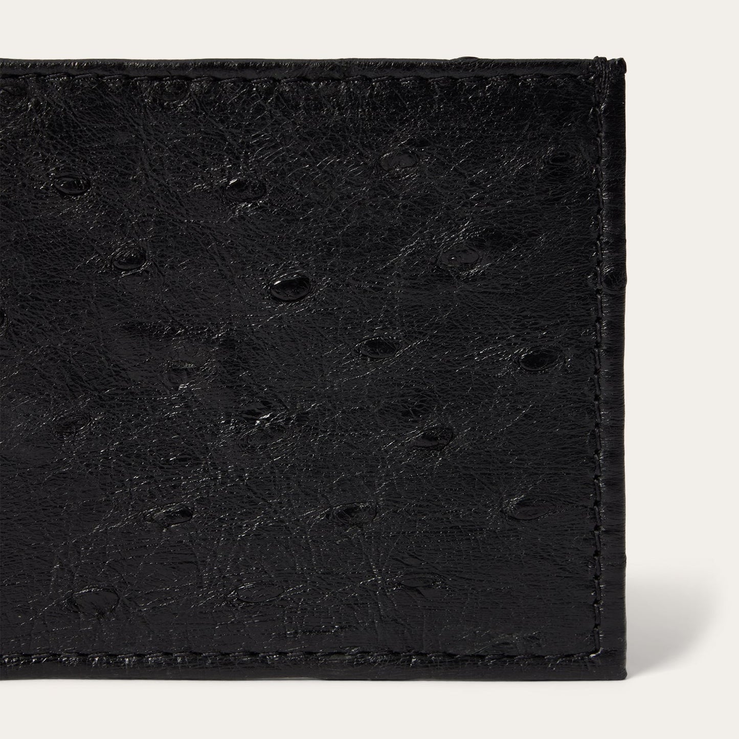 Ostrich Bi-Fold Wallet Black Classic