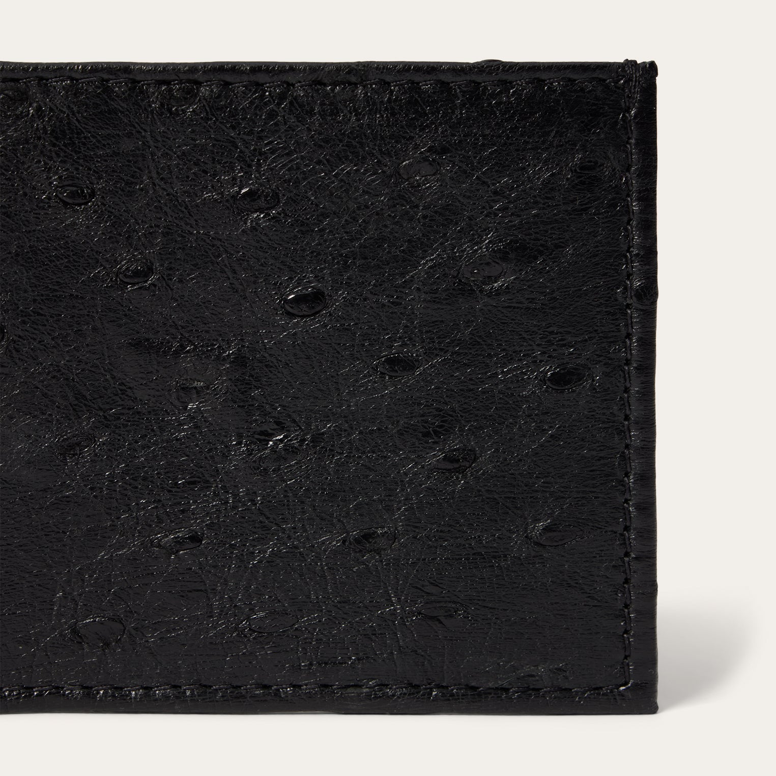 Ostrich Bi-Fold Wallet Black Classic