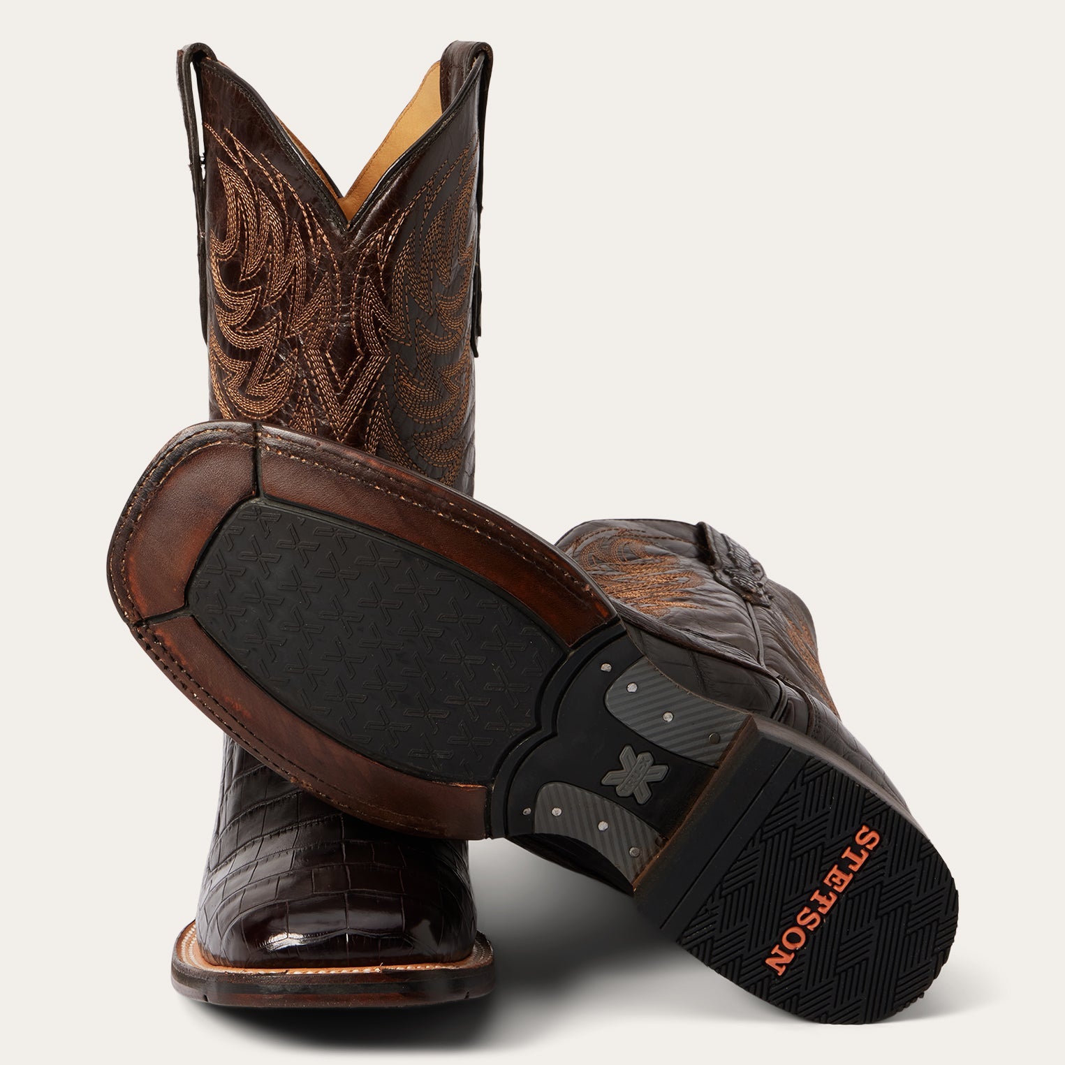 Aces Alligator Boots Brown