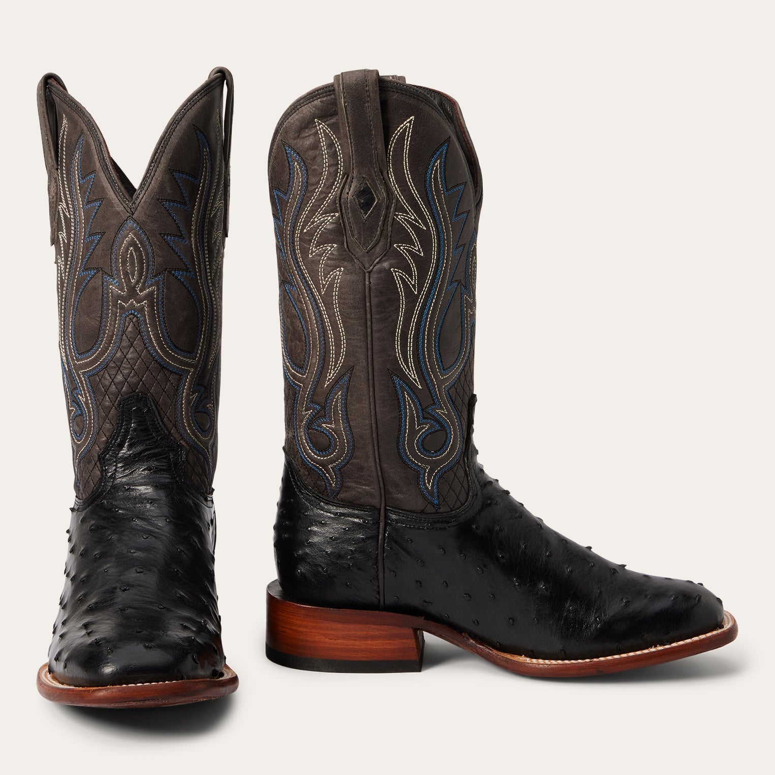 Ozzy Ostrich Boot Black