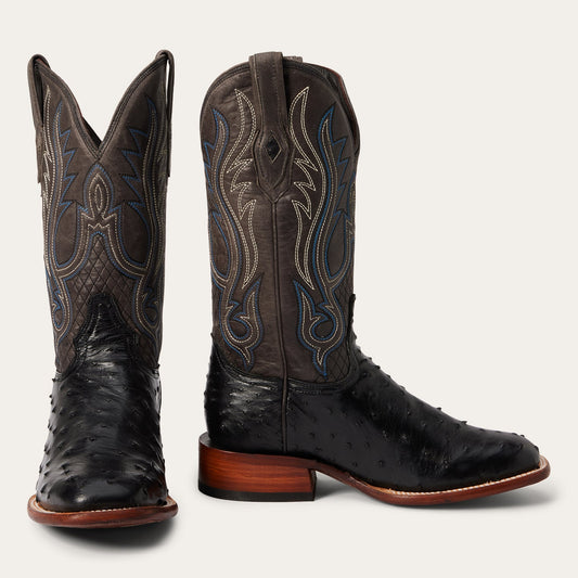 Ozzy Ostrich Boot Black