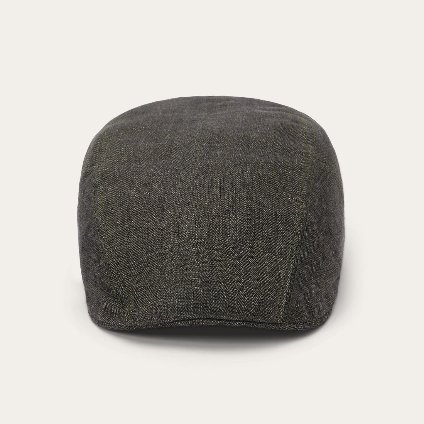 Herringbone Linen Ivy Cap Olive Herringbone