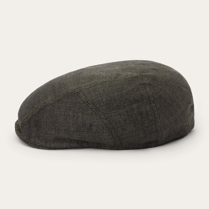 Herringbone Linen Ivy Cap Olive Herringbone