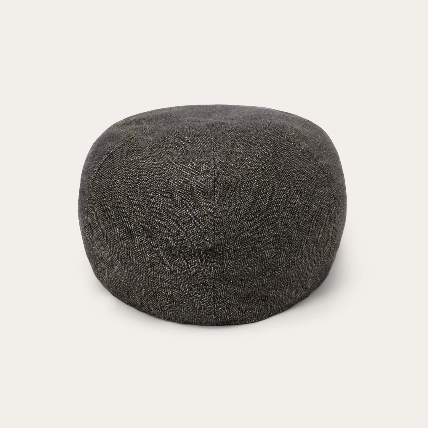 Herringbone Linen Ivy Cap Olive Herringbone