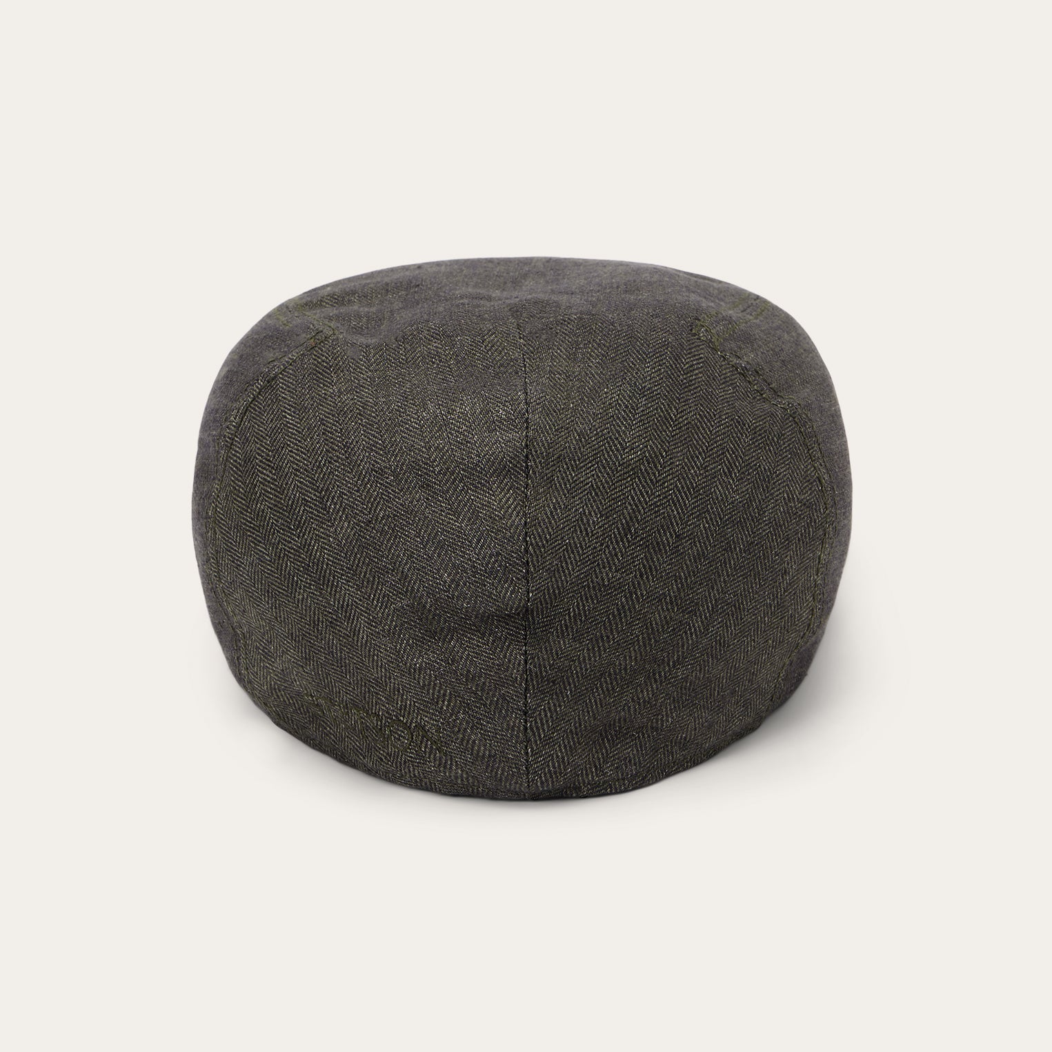 Herringbone Linen Ivy Cap Olive Herringbone