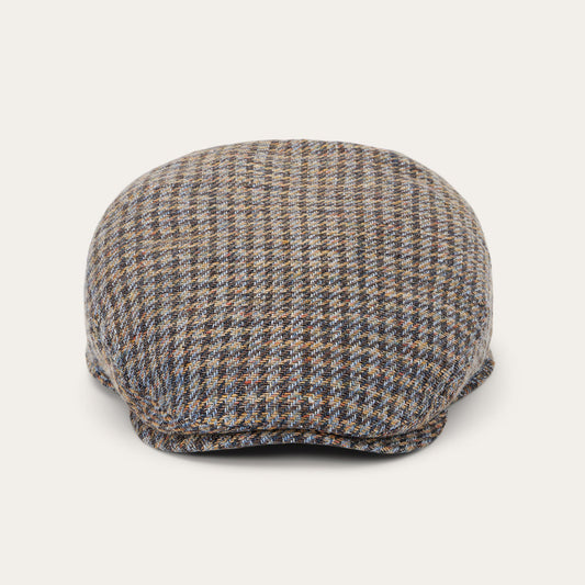 Linen/Cotton Houndstooth Driver Cap Multicolor Houndstooth