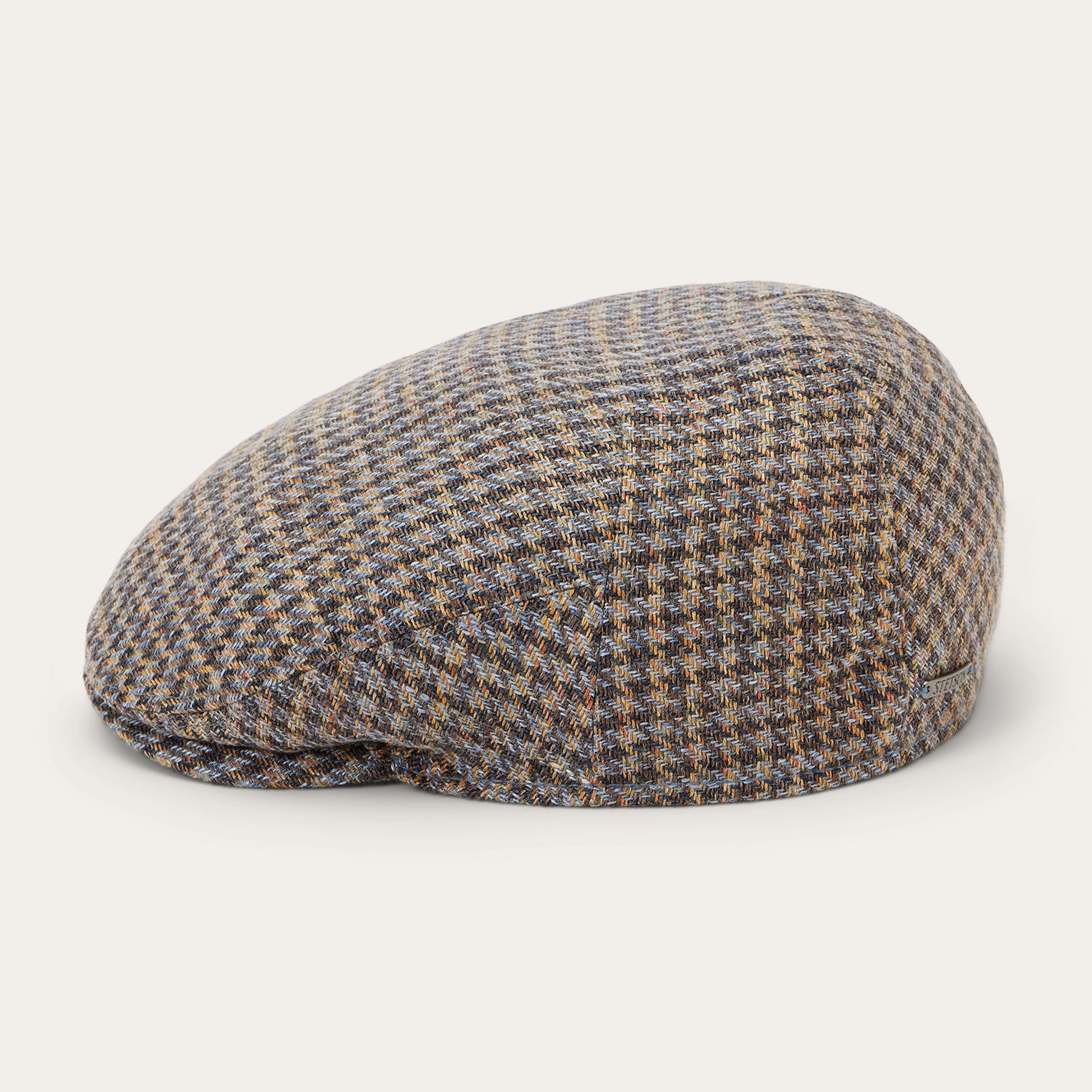 Linen/Cotton Houndstooth Driver Cap Multicolor Houndstooth