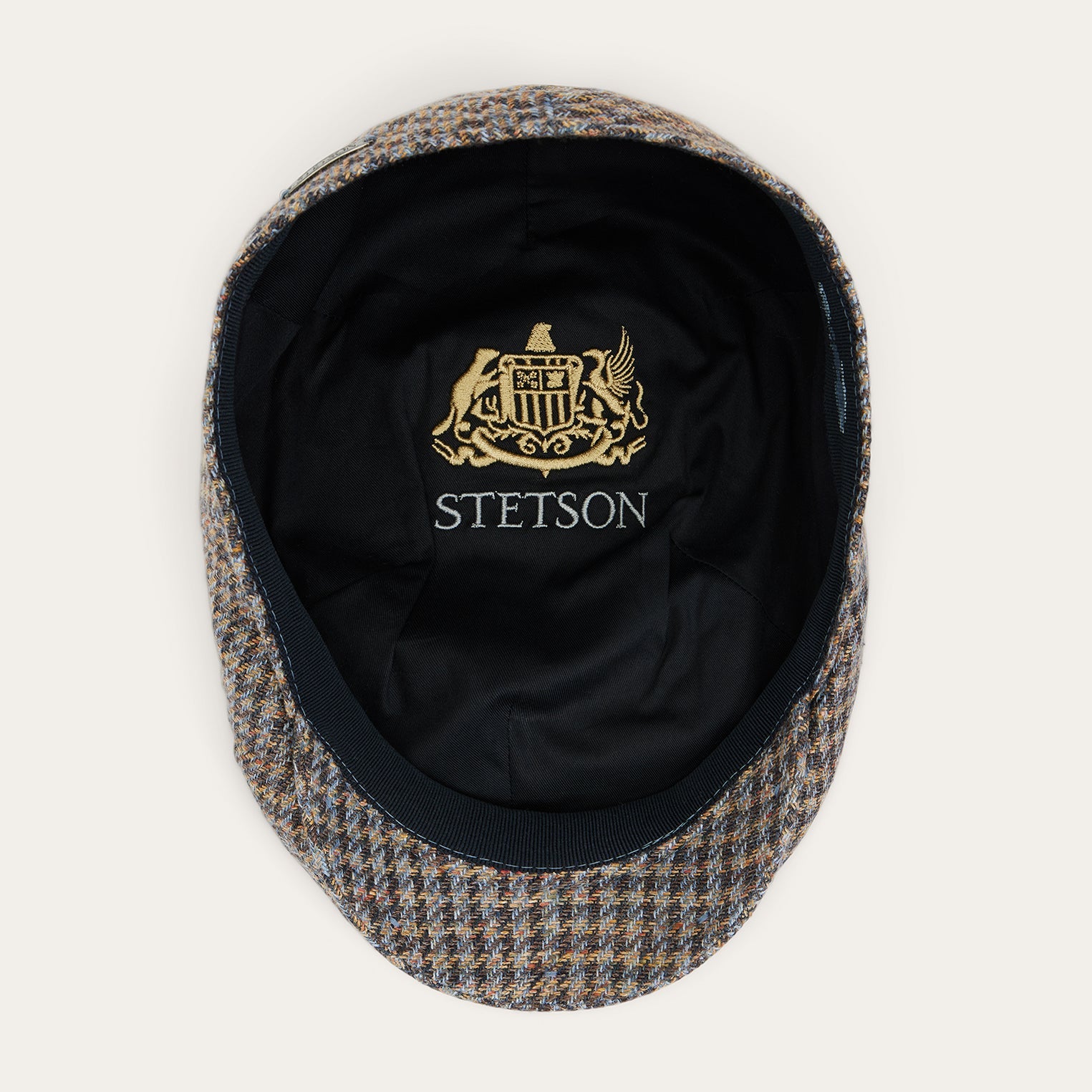 Linen/Cotton Houndstooth Driver Cap Multicolor Houndstooth