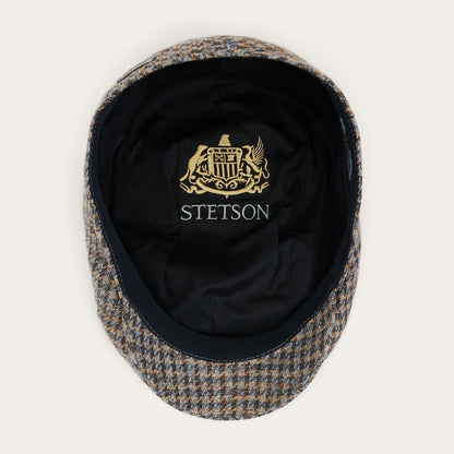 Linen/Cotton Houndstooth Driver Cap Multicolor Houndstooth