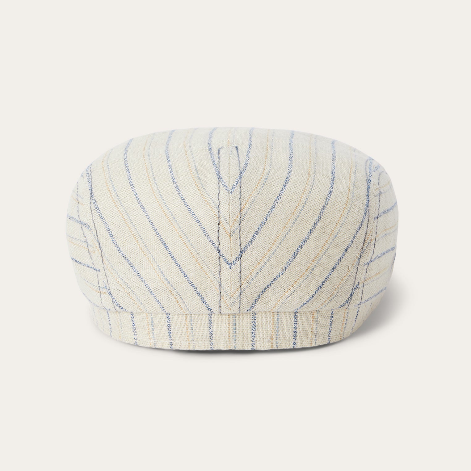 Striped Linen Driver Cap Off White With Stripes