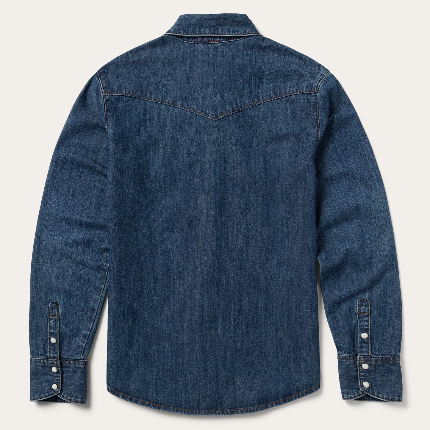 Dark Denim Snap Western Shirt Blue