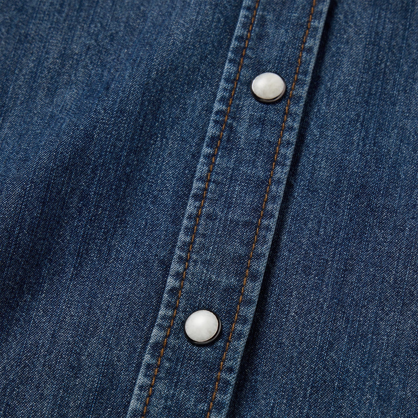 Dark Denim Snap Western Shirt Blue