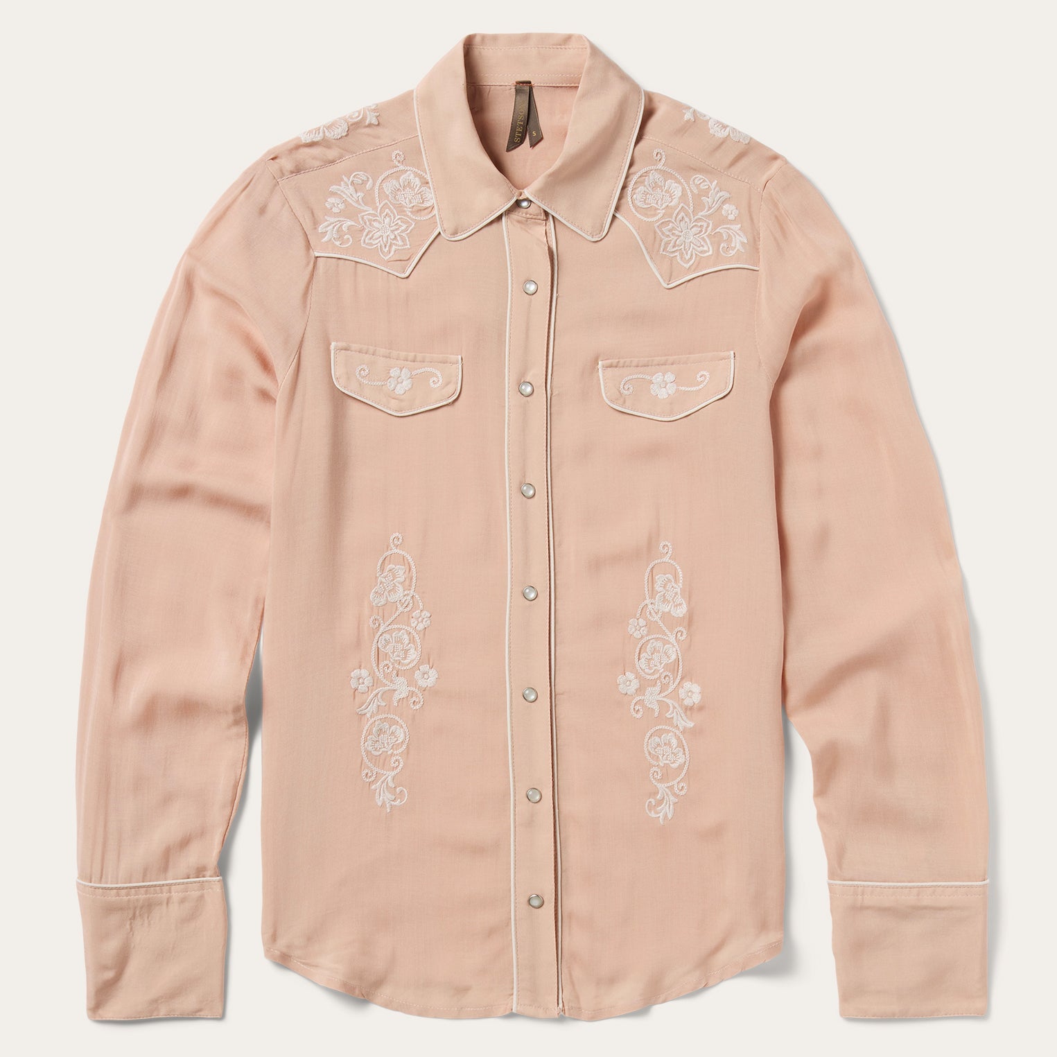 Blush Embroidered Western Shirt Pink