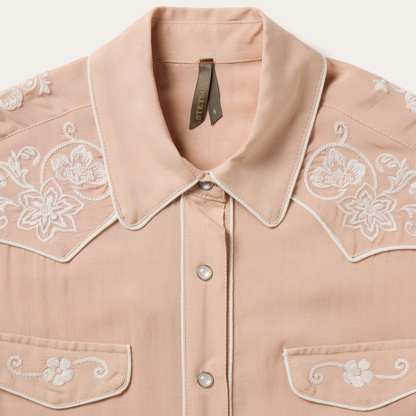 Blush Embroidered Western Shirt Pink