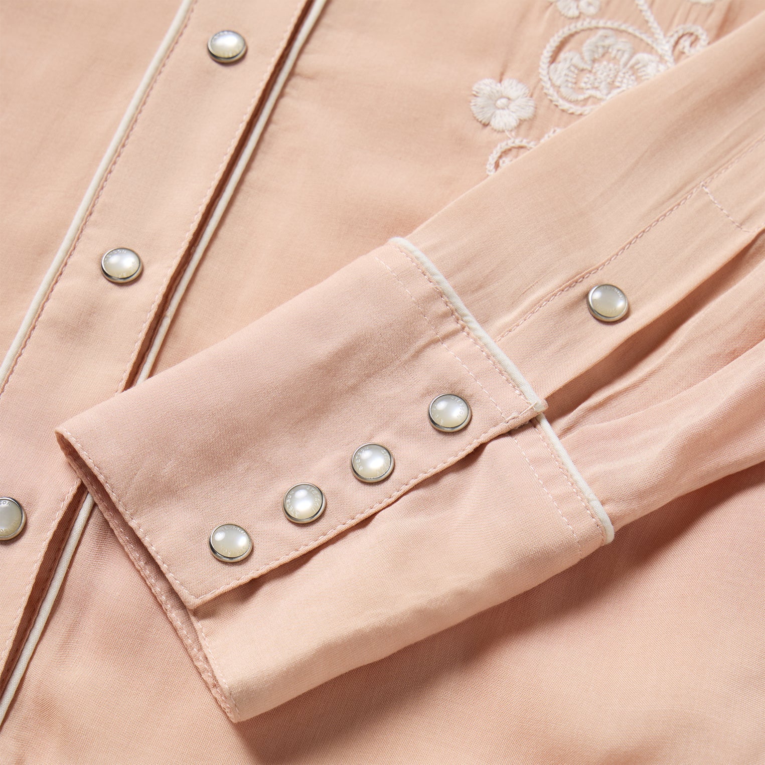 Blush Embroidered Western Shirt Pink