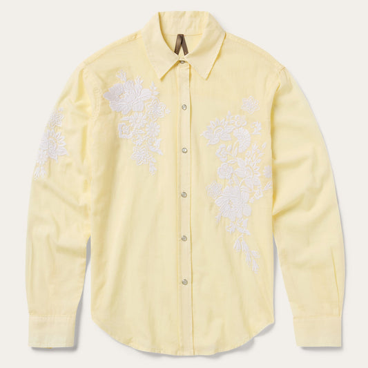 Embroidered Western Shirt Yellow