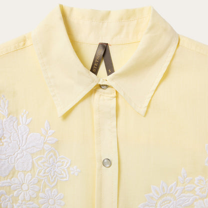 Embroidered Western Shirt Yellow