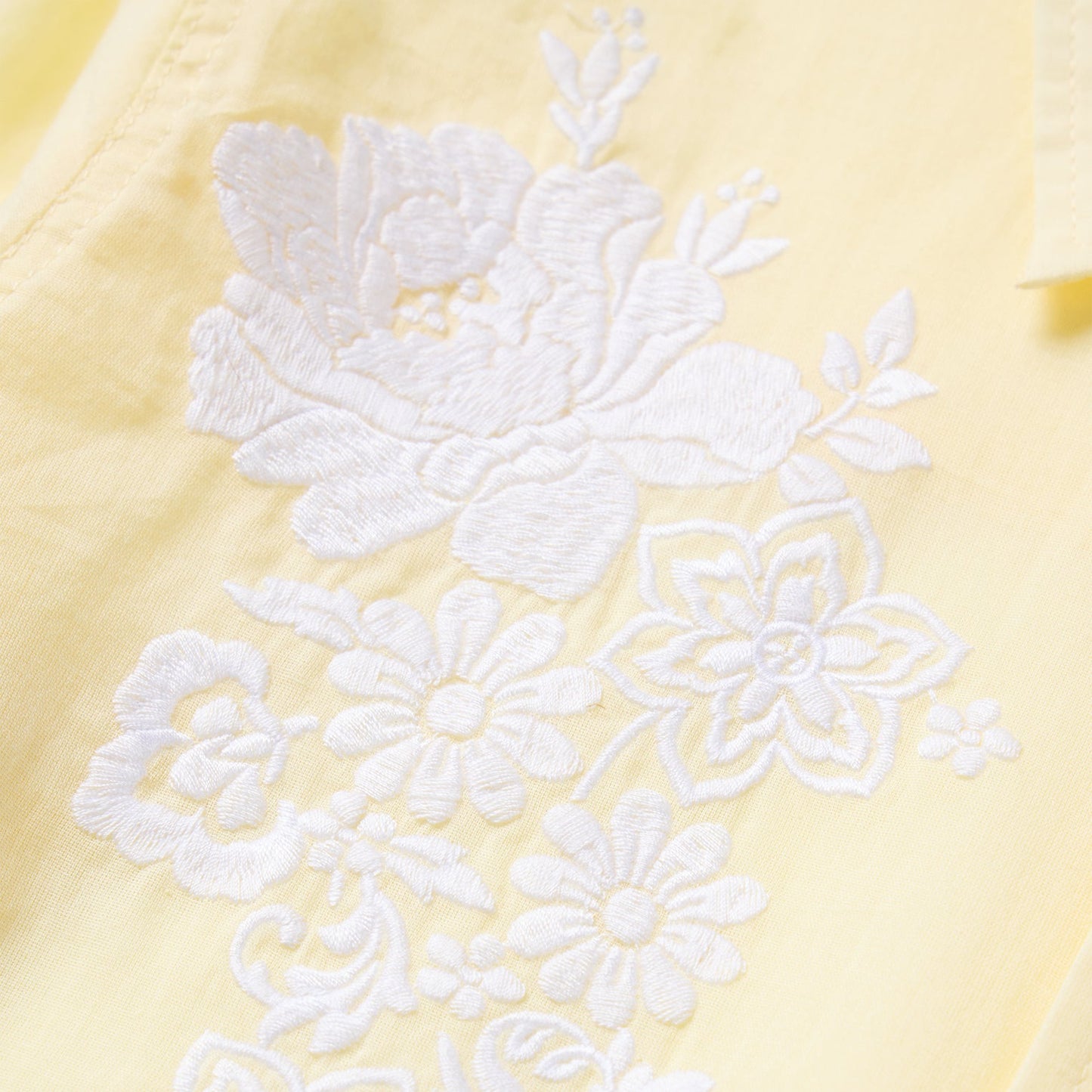 Embroidered Western Shirt Yellow