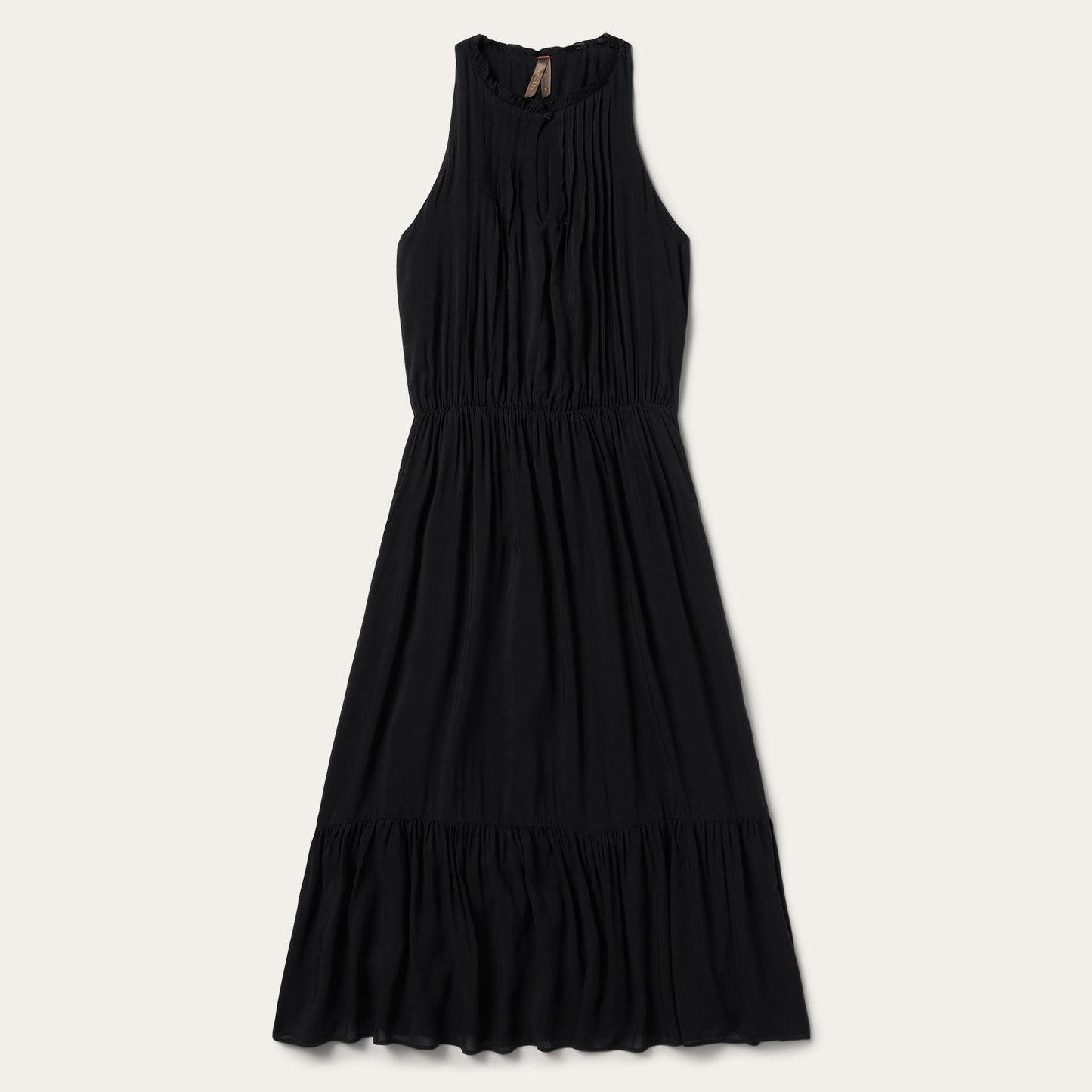 Solid Sleeveless Prairie Dress Black