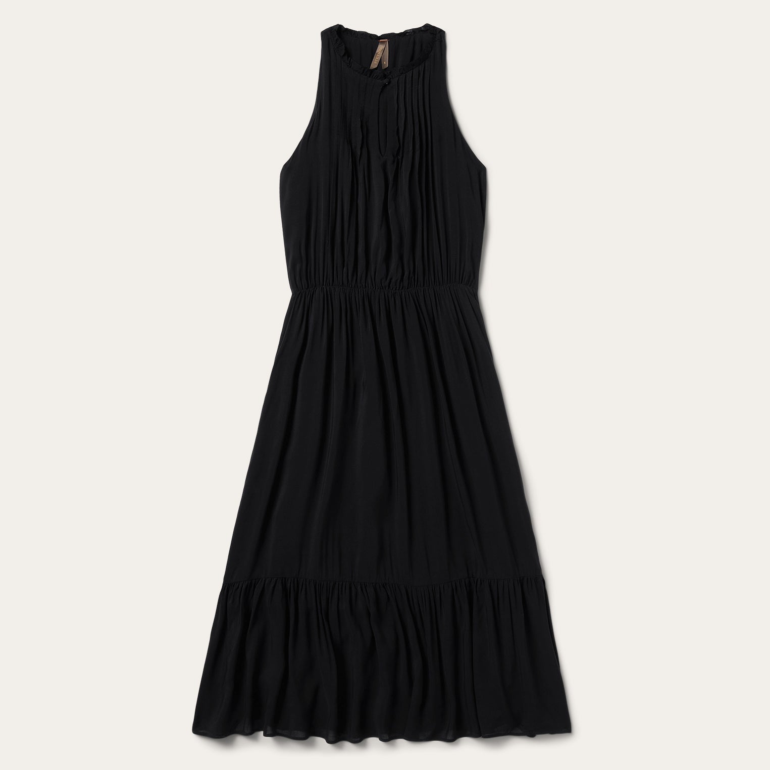 Solid Sleeveless Prairie Dress Black