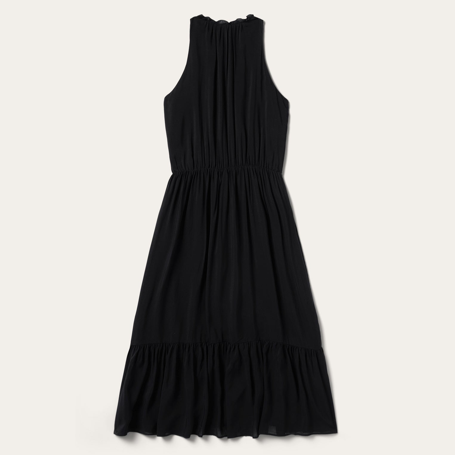 Solid Sleeveless Prairie Dress Black