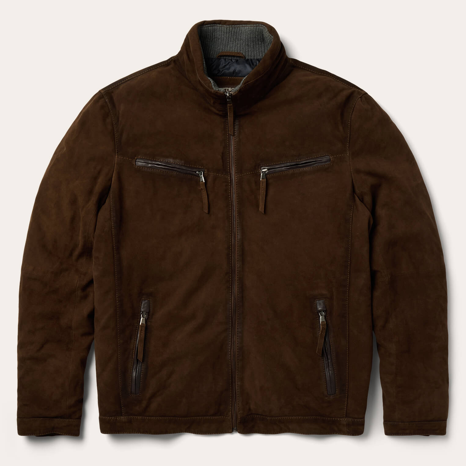 Suede Moto Jacket Brown