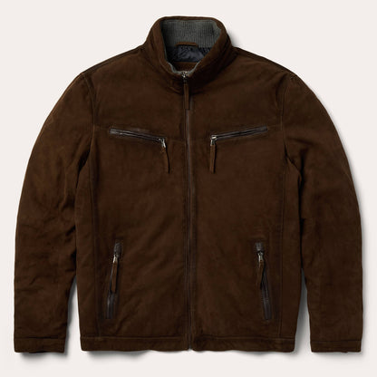 Suede Moto Jacket Brown