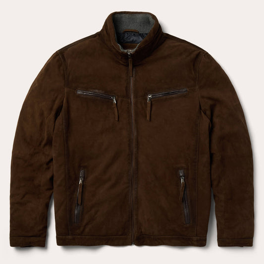 Suede Moto Jacket Brown
