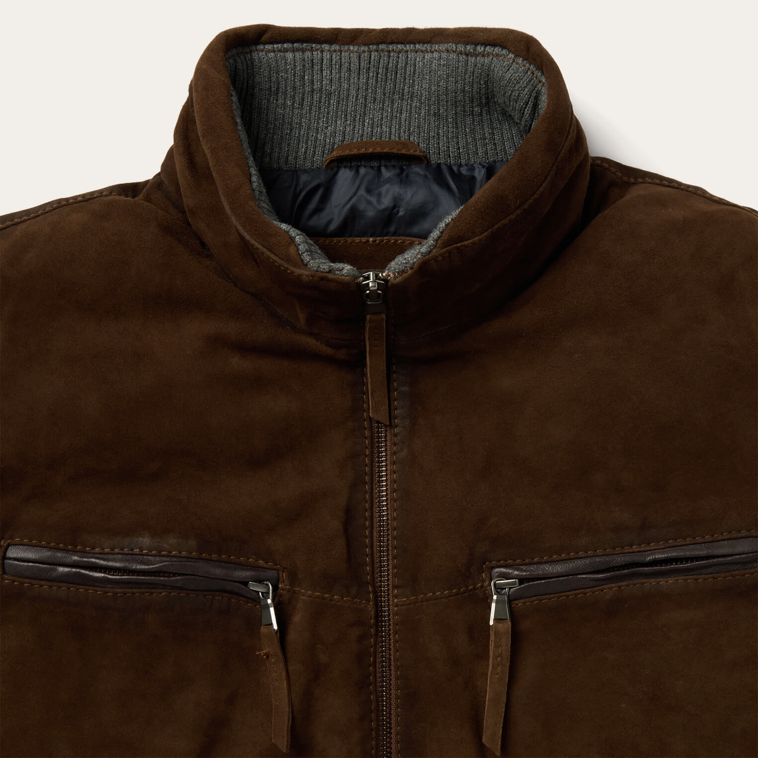 Suede Moto Jacket Brown