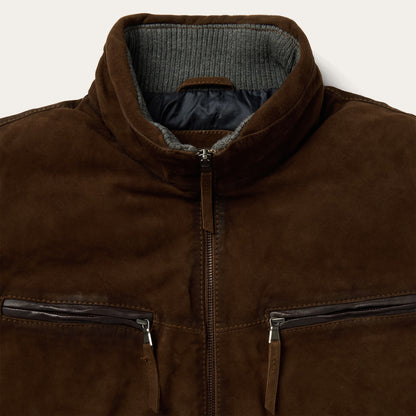 Suede Moto Jacket Brown