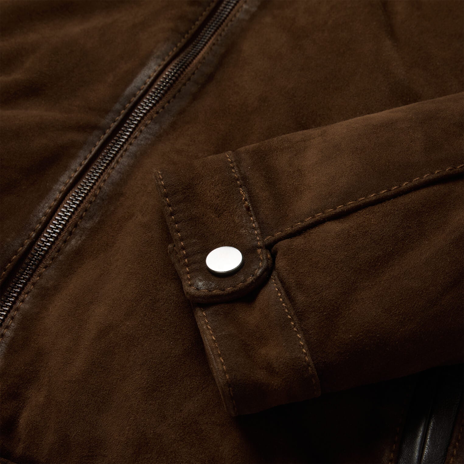 Suede Moto Jacket Brown