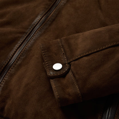 Suede Moto Jacket Brown
