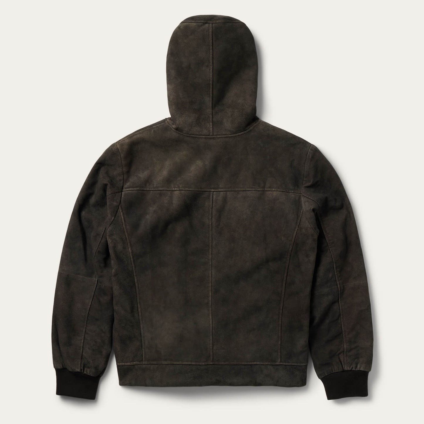 Suede Hooded Jacket Brown