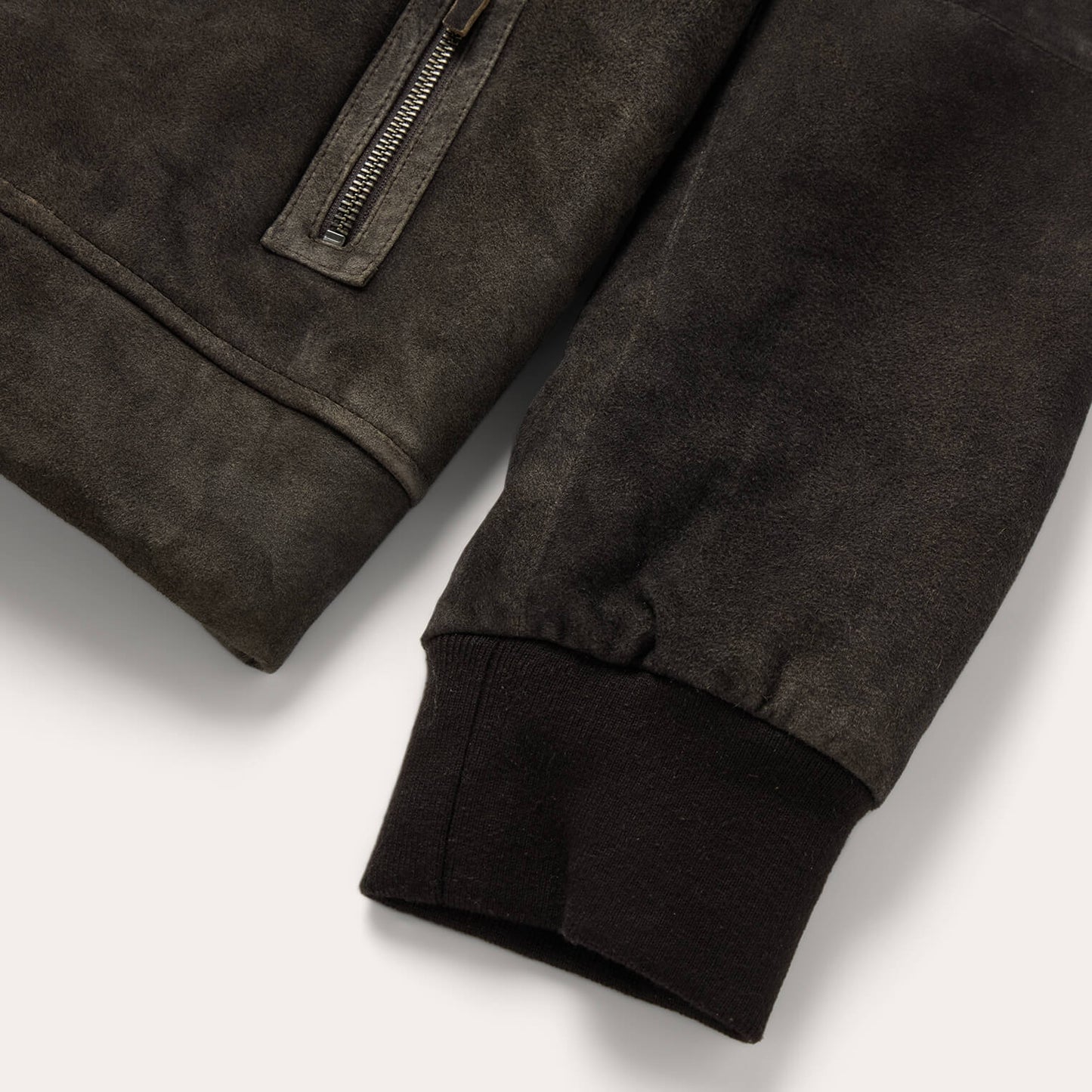 Suede Hooded Jacket Brown
