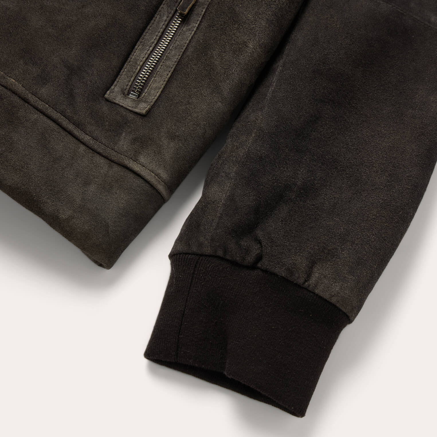 Suede Hooded Jacket Brown