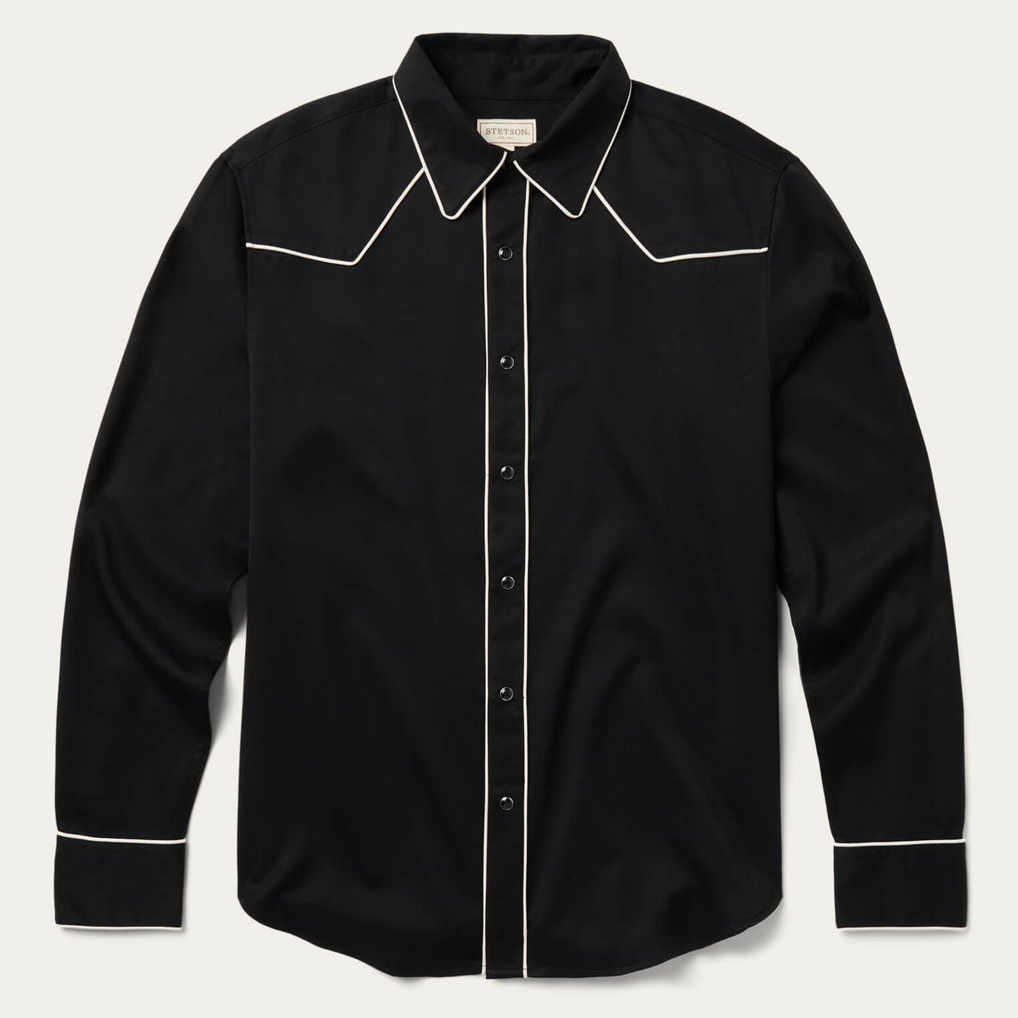 Vintage Piped Western Shirt Black