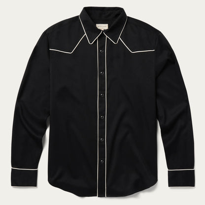 Vintage Piped Western Shirt Black