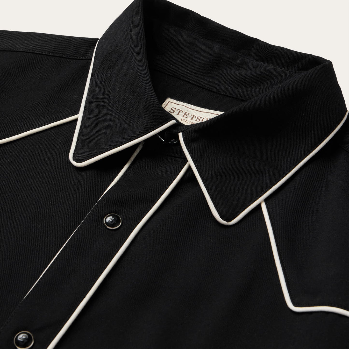 Vintage Piped Western Shirt Black