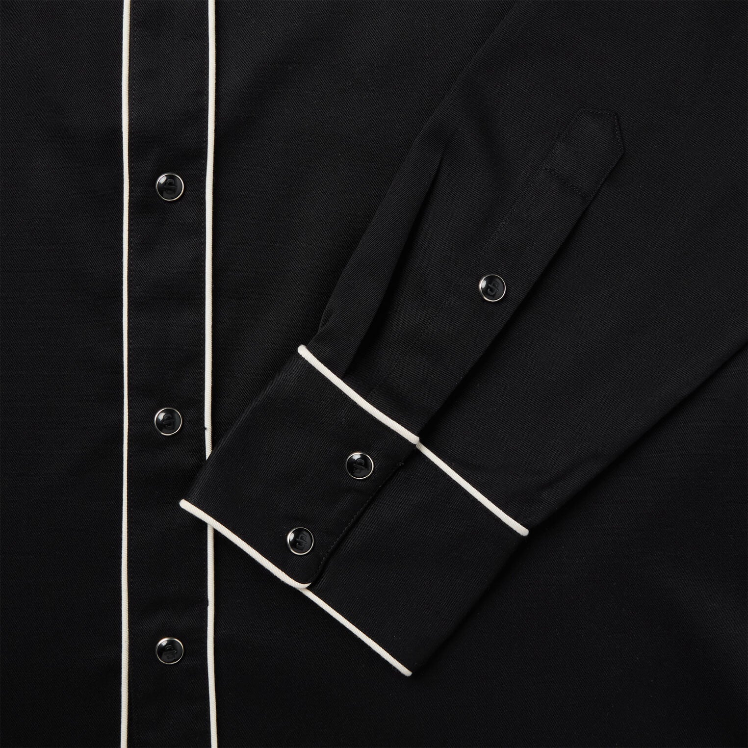 Vintage Piped Western Shirt Black