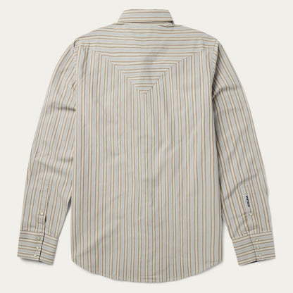 Ticking Stripe Western Shirt Brown