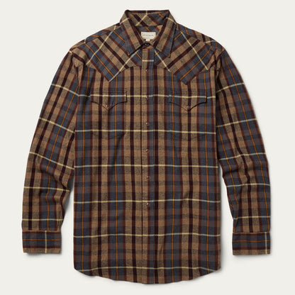 Brushed Flannel Western Shirt Brown