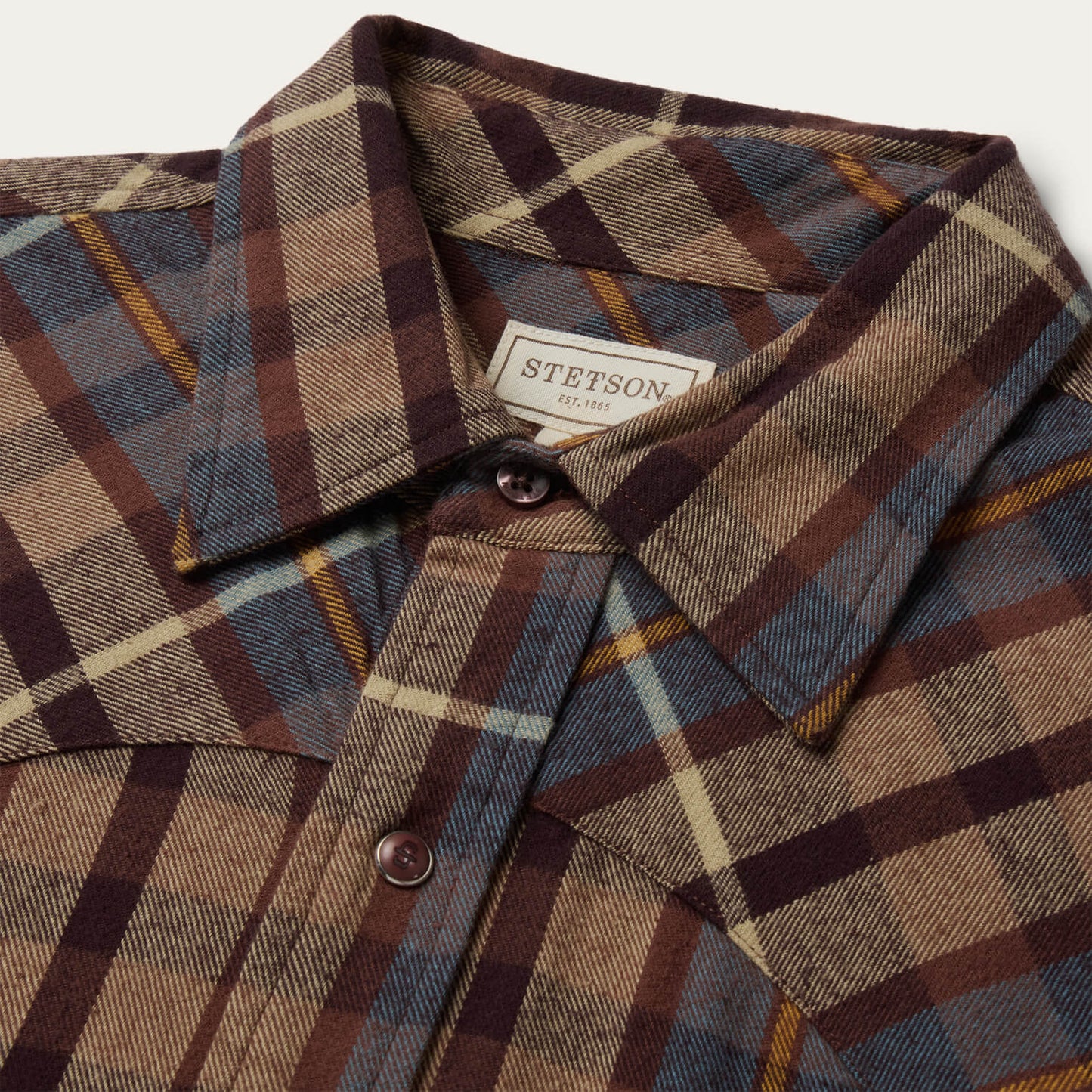Brushed Flannel Western Shirt Brown